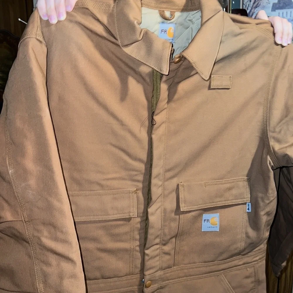 Nwt carhartt fire resistant duck coverall quilt lined - Picture 2 of 8